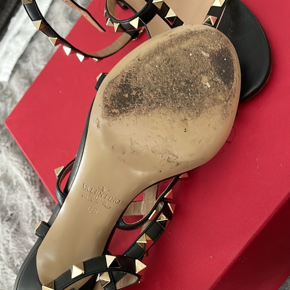 Open toe heel sandal with gold studs - Picture 5 of 8